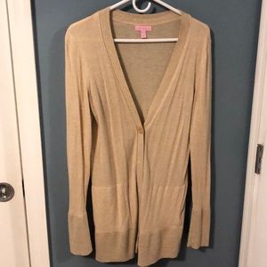 Lilly Pulitzer Gold Cardigan